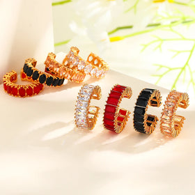 Bijouterie 18K Laminated Gold Wholesale Oro HD Jewelry Fashion Jewelry Rings Aaa Cubic Zirconia Women Brass Gold-Plated Ring