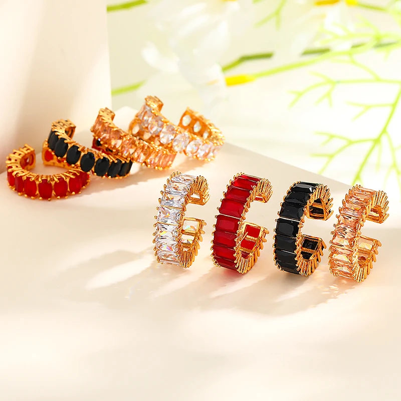 Bijouterie 18K Laminated Gold Wholesale Oro HD Jewelry Fashion Jewelry Rings Aaa Cubic Zirconia Women Brass Gold-Plated Ring