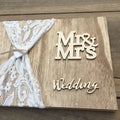 TC Customised Laser Engraved DIY Wooden Mr & Mrs Photo Frame 20/30/40 Pages Wedding Guest Sign-in Book Wedding Signature Book