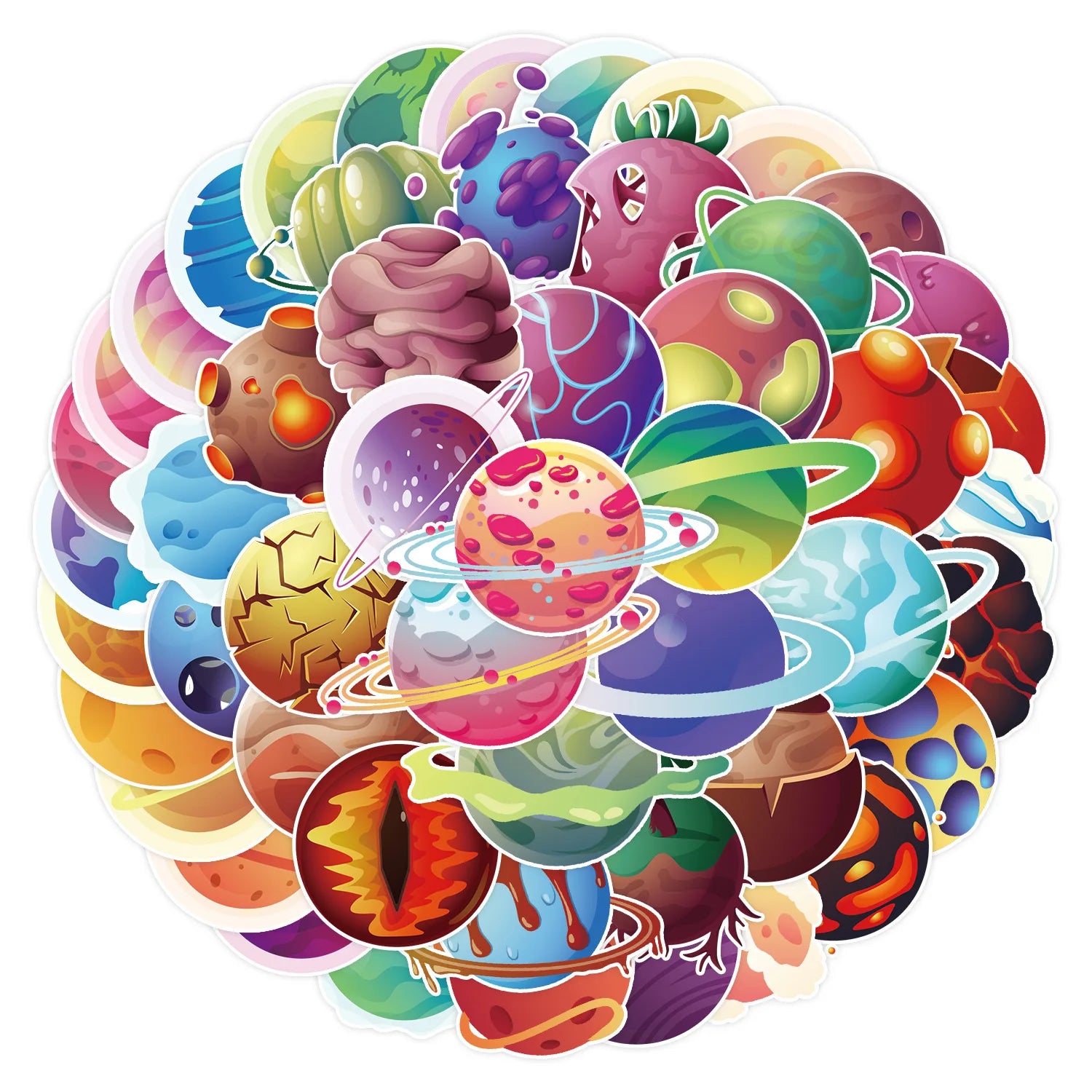 50PCS Cartoon fashion cute colorful aesthetic outer space galaxy art universe planet sticker
