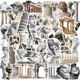 50PCS Vintage World Famous museum Art Greek Statue Sticker