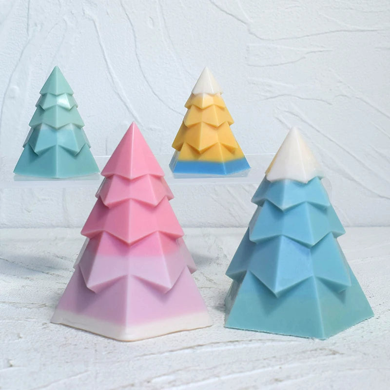 3D Christmas Tree Pine Cone Silicone Candle Soap Epoxy Resin Wax Mold Silicone Shapes Christmas Tree Mold for Candle Resin Soap