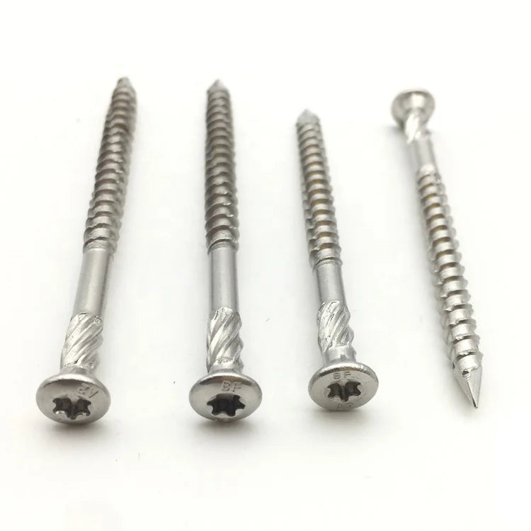 Wood Decking Screw Outside Coated Cylinder Head Star Drive Galvanized 3'' Torx Stainless Steel Decking Screws