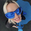 UNOC Vintage Big Cat Eye Women Sunglasses Trendy Sport Shades Blue Black Wrap Designer Sun Glasses Steampunk Y2K Style Made PC