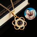 DUOYING Copper Flower Projection Necklace Gold Plated Personalized Photo Pendant Romantic Custom Jewelry Necklace
