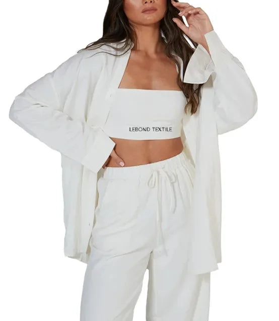 New Fashion Spring Women Long Sleeve Cotton Blouse White Button Jacket Oversized Shirt Women's Pajamas