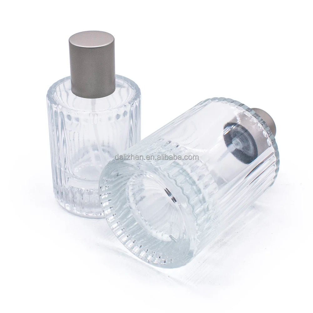 New 30ml 50ml 100ml Vertical Stripes Glass Perfume Bottle Spray Refillable Perfume Glass Bottle