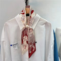 New Arrival 26-letter Full-color Ladies Small Ribbon Tied Bag Decoration Small Satin Silk Scarf Neck Scarf