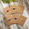 Handmade Jewelry Natural Gemstone Crystal Bracelet Make a Wish Braided Bracelet With Card