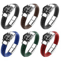 Latest Luxury Fashion Jewelry Mens Leather Wristbands Leather  Sun WuKong Charm Bracelet