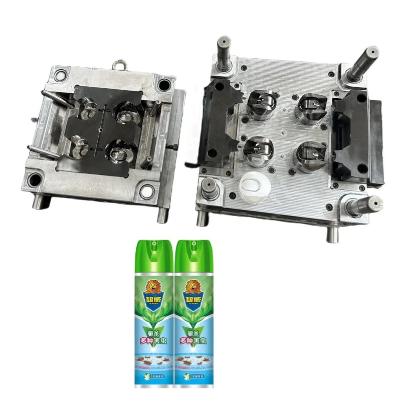 4 Cavity Plastic Spray Cap Mold  Anti Mould Spray   52mm 65 mm Aerosol Cap Mould