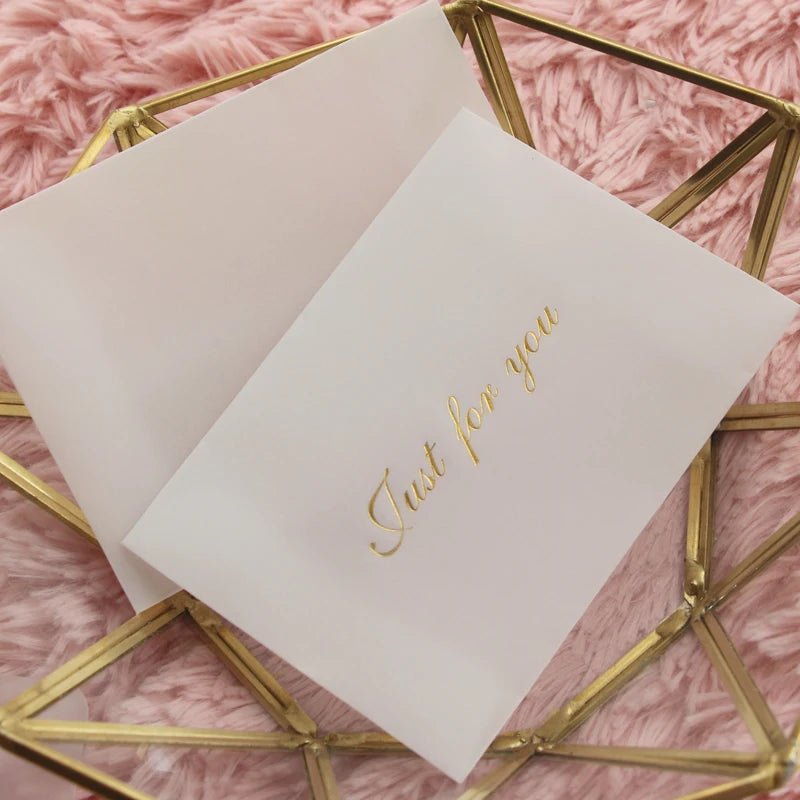 High Quality Butter Paper Frosted Envelope Private Custom Gold Foil Edge Luxury Card Packing Envelopes for Wedding