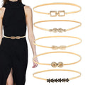 European and American Fashion Thin Metal Stretch Waist Chain Gold Dress Accessories with Stylish Belt
