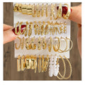 Custom Trendy Gold Plated Pearl Hoop Earrings Set for Women Girls Geometric Metal Resin Acrylic Circle Drop Earrings Jewelry