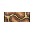 Large Modern Abstract 3D Mosaic Wall Art Gold Brown Wood 3D Wall Hanging Luxury Home Decor for Hotel Art Wall Inspired Art Deco