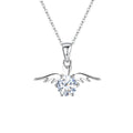 Fashion 1 Carat Diamond 925 Sterling Silver White Gold Joyas Wedding Charm Angel Moissanite Necklace Women