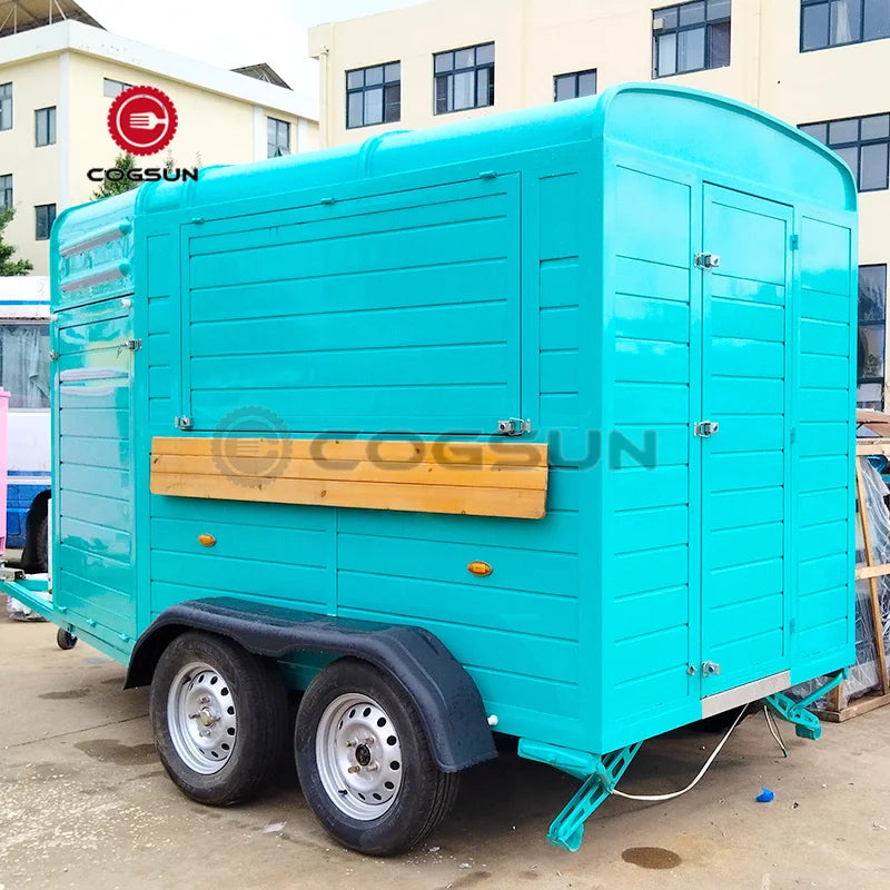 Outdoor Mobile Beer Juice Drink Bar Station Fully Equipped Hot Dog Stand Dessert Cart Horse Fast Food Trailer for Sale