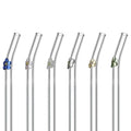 ENTESI Custom Reusable Drinking Clear Bent Straight Flower Shape Glass Paille Anti Wrinkle Straw Straws Charms Set with Design