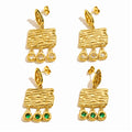 MICCI Waterproof Non Tarnish Jewelry Stainless Steel Zircon Drop Charm Custom Earrings for Women