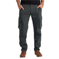 Men's Eco-Friendly Breathable Waterproof Polyester/Cotton Casual Baggy Workwear Cargo Pants XL Size Mid Waist Zip Fly Flare