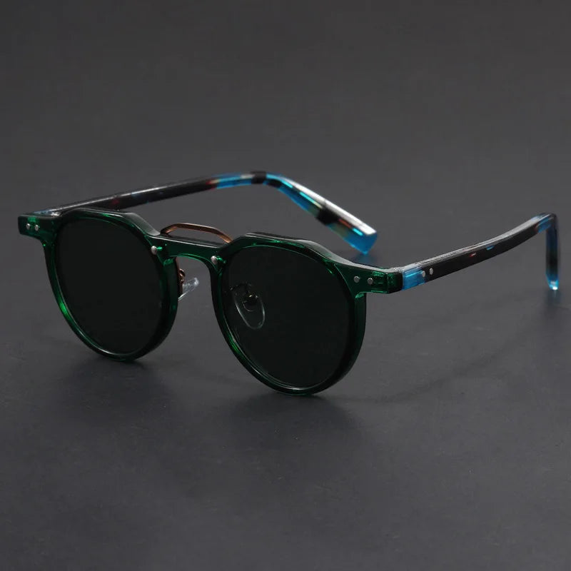 1028 Round Plastic Frame Fashion Men Sunglasses Hip-pop Style