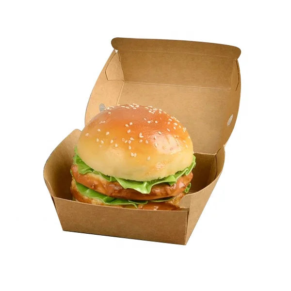 Safe Food Grade Burger Box Carton Box Packaging Foodfood & Beverage Packaging Kraft Paper or Coated Paper Hamburger As Image