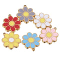 10pcs/bag Wholesale Jewelry Findings Gold Plated Stainless Steel Daisy Charm Girls Accessories Jewelry Daisy Flower Pendants