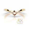 10K 14K Solid Gold Curved Wedding Band Simple Design V Shaped Plain Stackable Women Finger Ring Curved Wedding Band