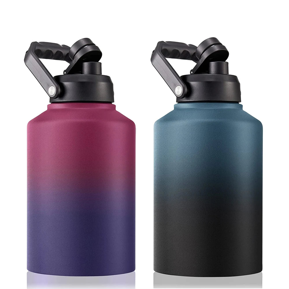 128oz Gallon Modern Cycling Stainless Steel Wholesale Insulated Fitness Large Capacity Blanks Frosted Vacuum Glass Water Bottle
