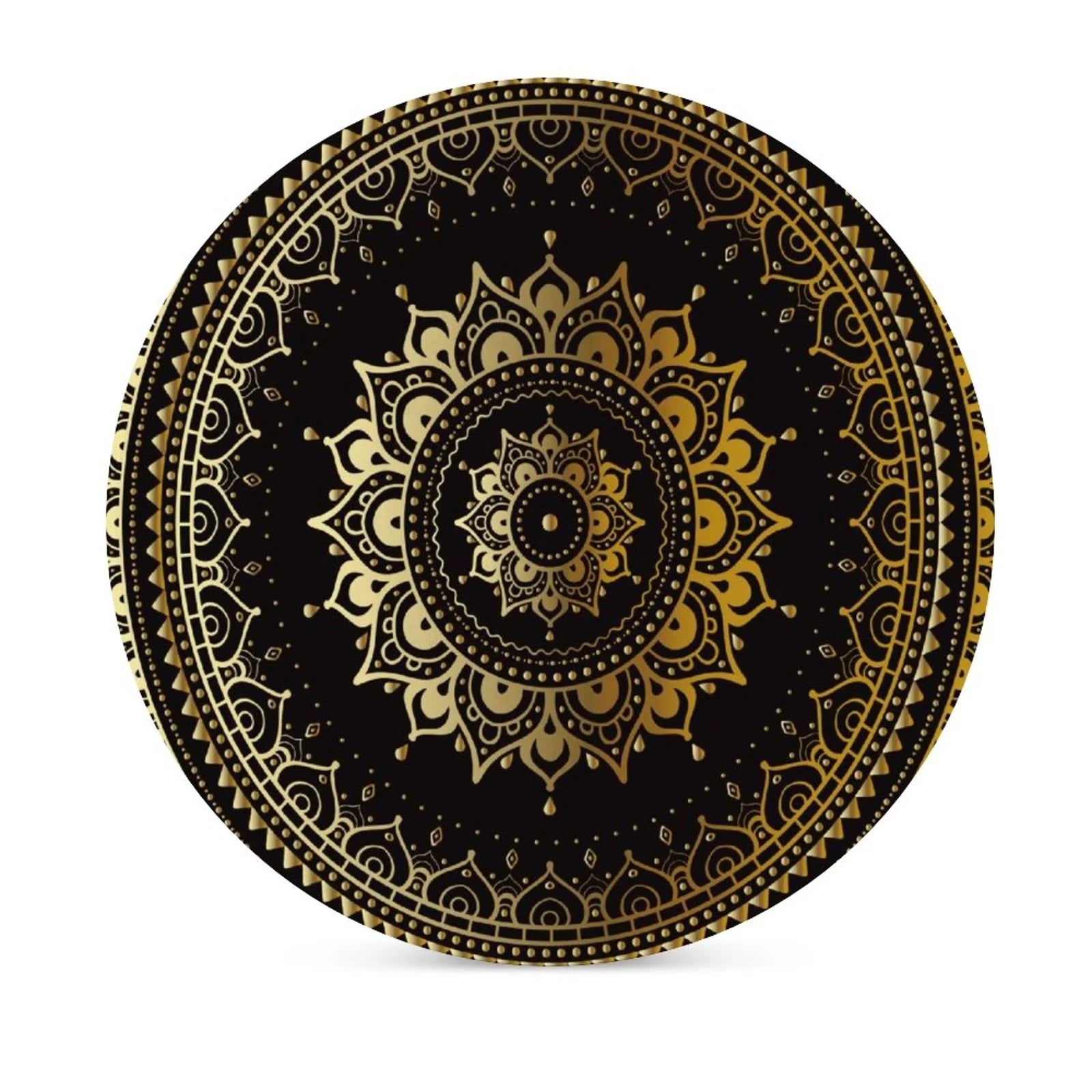 Custom Print Pattern Black Gold Marble Ceramic Coaster