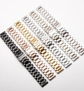 Luxury Bracelet Stainless Steel Watch Band Metal Strap with Curvy End Fit for Universal Smart Watches 18mm 20mm 22mm