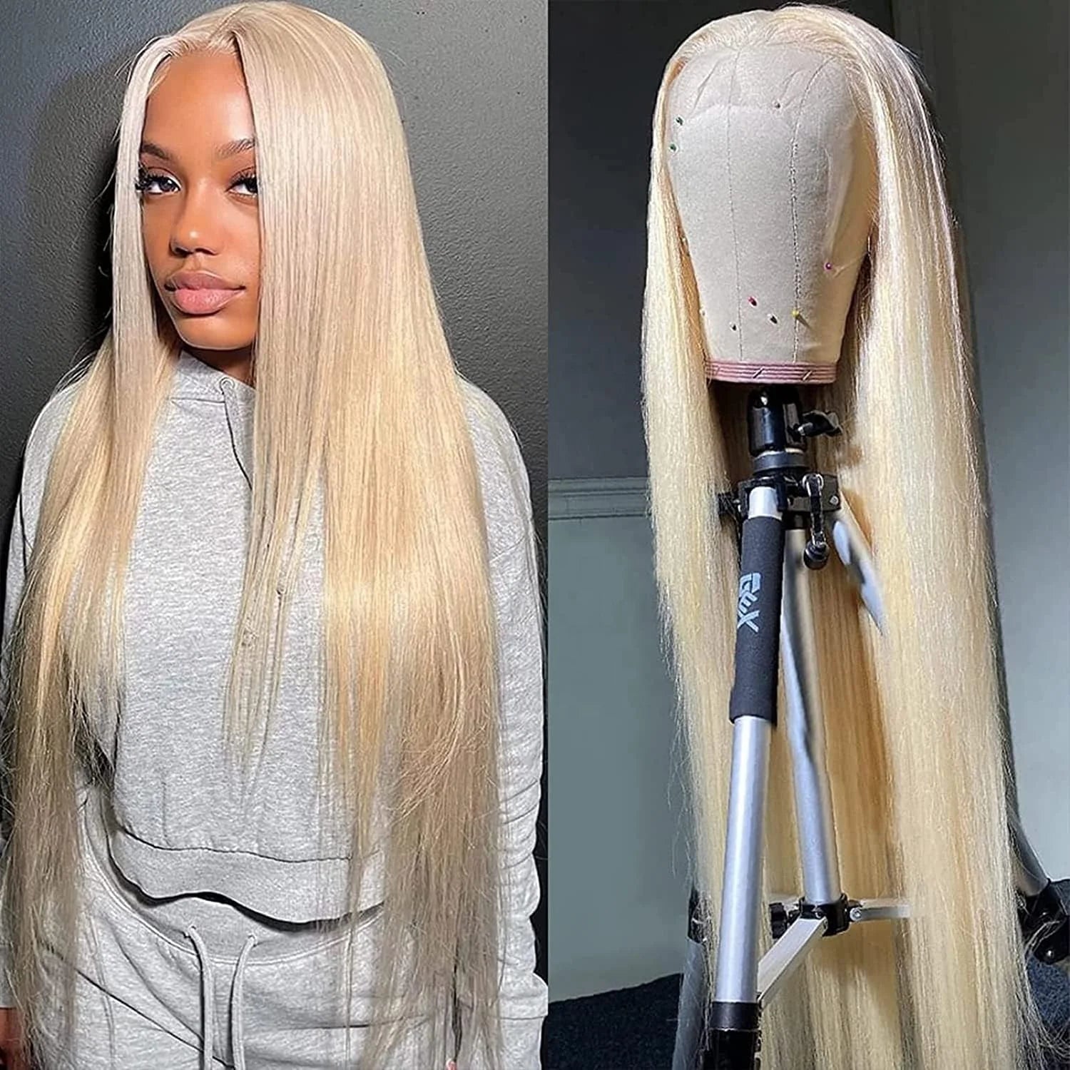 Straight 34 Inch 613 HD Full Lace Wig Blonde Perruques Raw Human Hair Wigs HD Lace Pre Plucked Lace Front Wigs