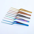 Stainless Steel Tweezers Color 6 Inch 8 Inch Bent Tweezers Gardening Household Clips Water Grass Succulent Landscaping Tweezers
