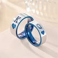 Fashionable Stainless Steel Couple Rings with Hip-hop Design Personalized KQ Playing Cards for Men Women Popular Fashion Jewelry