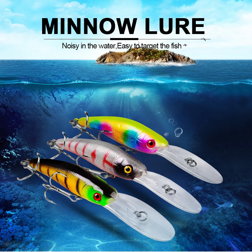 Sinking Fishing Lures Saltwater Black Minnow 7.8g 10.1cm Long Lip Jerkbait Swimbait Artificial Hard Fishing Minnow