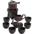 Jianshui Purple Pottery Automatic Tea Set Simple Retro Automatic Stonewashed Lazy Tea Maker Porcelain Kung Fu Tea Set
