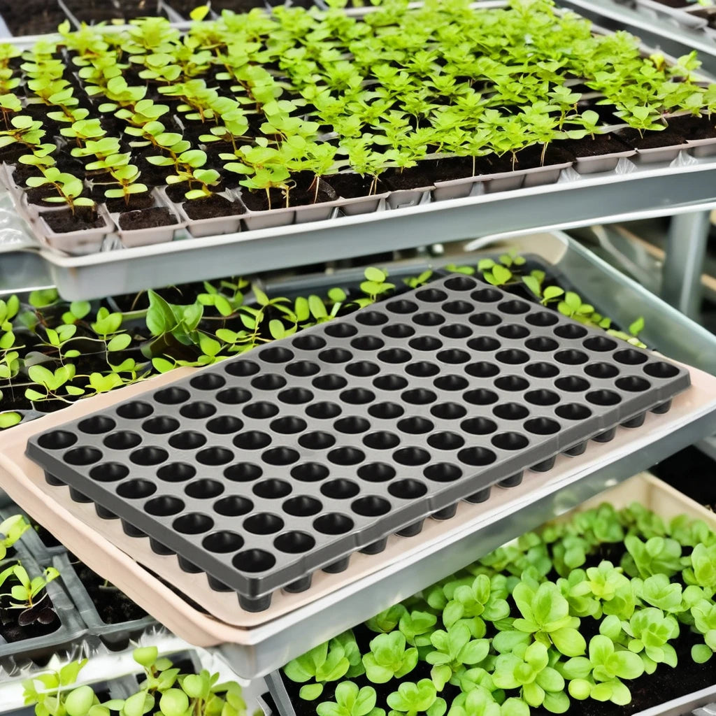 Outdoor Indoor Gardening Nursery 104 Cells Seedling Starter Tray Plant Plate Holes Nursery Plastic Seedling Tray