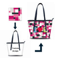 Luxury Designer Women's Pink Leather Tote Bag with Zipper Closure and Pocket Water Resistant PU Material Luxury Handbags