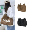 Custom logo Spring New Solid Color Women's Shoulder Bag Simple Artistic Canvas Handbag Large Capacity Shopping Bag