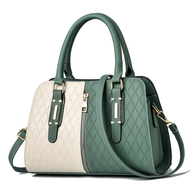 Custom logo Printing Wholesale Green Ladies Messenger Small Luxury Cheap Luxury Popular Waterproof Classic Pu Women Handbag