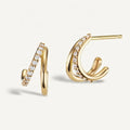Milskye Nickel Free V Shaped Pave Set Diamond Earrings Hoop Earrings for Girls Wearing