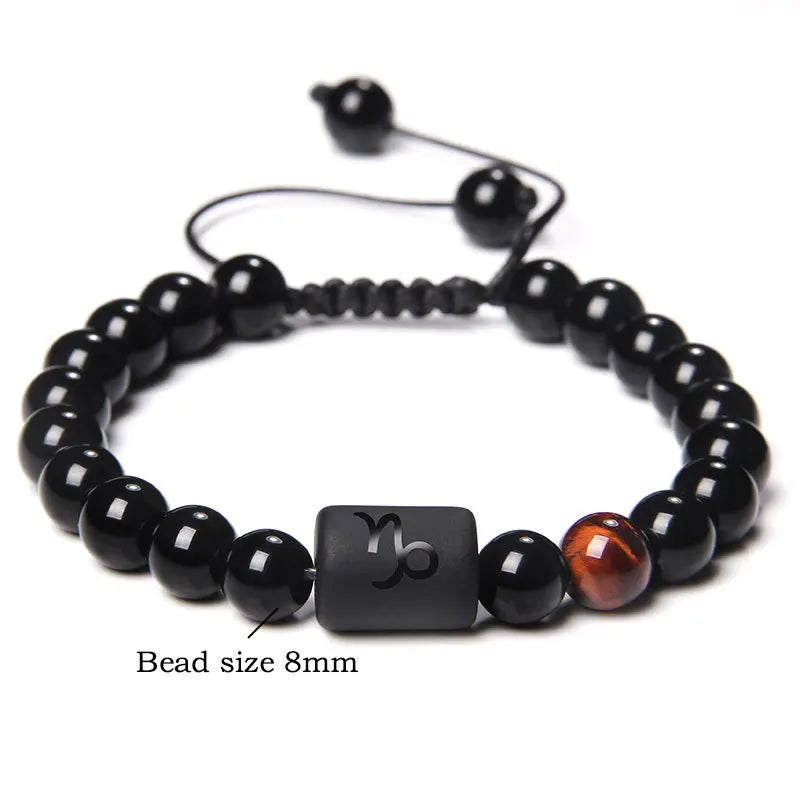 Wholesale Crystal Stone Beads 12 Horoscope Woven Beads Bracelet Crystal Healing  Bracelet for Men and Women