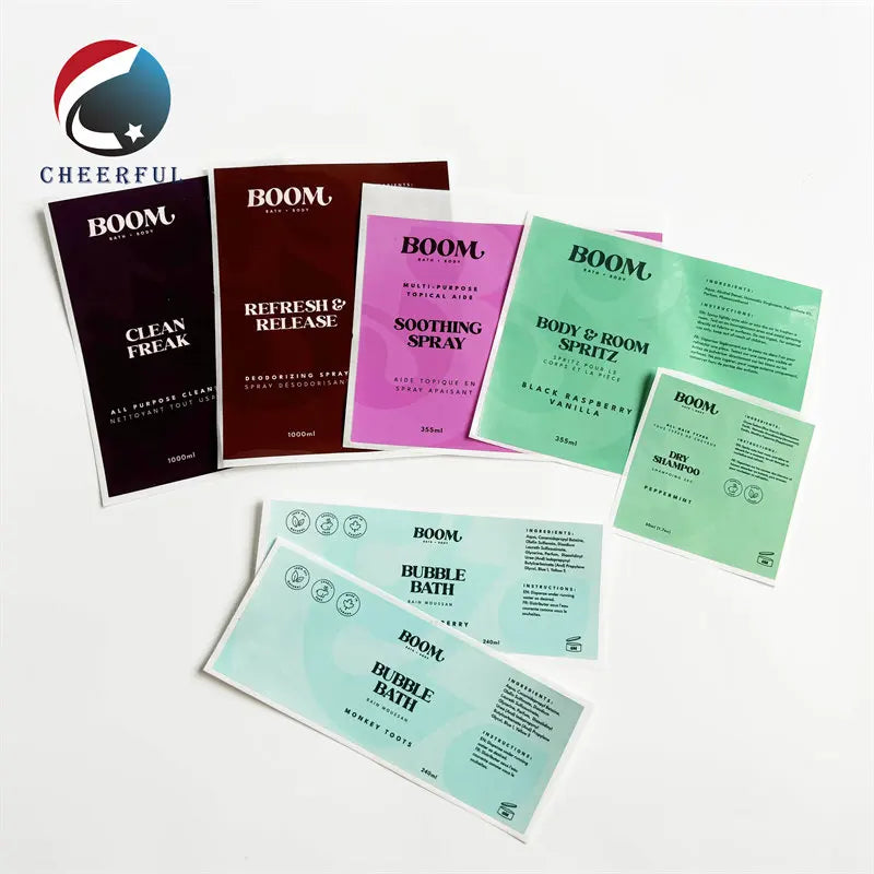 Custom Waterproof Adhesive Shower Gel Personal Care Packaging Label Shampoo Conditioner Bottles Logo Vinyl Stickers
