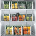 High Quality PET Injection-Molded Rectangle Clear Plastic Eco-Friendly Fridge Organizer Food Storage Box with Modern Design