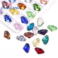 Lan Guang Blue Light Crystal Special Shaped Flat Back Glass Axe-Shaped Hand Sewn Colorful AB Double Hole Rhinestone