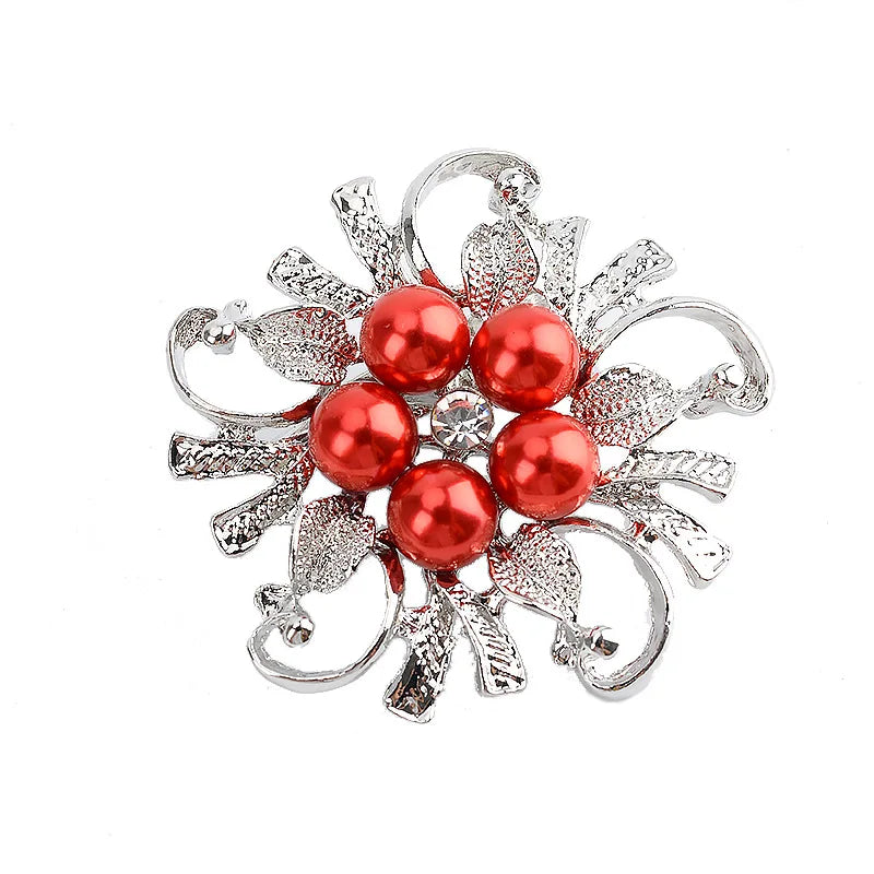 New Fashion Korean Wedding Engagement Gift Party Anniversary Rhinestone Pearl Cuff Link Tie Clip Unisex Scarf Button Corsage