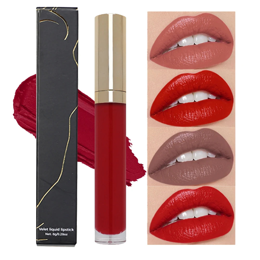 Custom Logo Makeup Luxury Lipstick High Pigment Lasting Vegan Cruelty  Velvet Matte Liquid Lipstick
