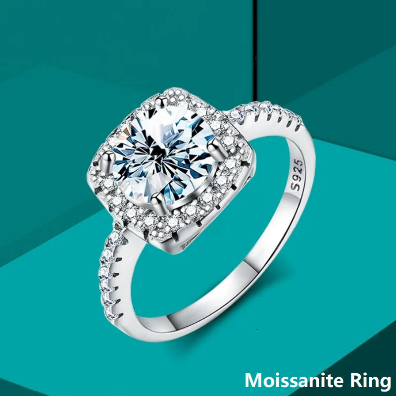 Low Price 925 Sterling Silver 18k Gold Plating Gra 1 2 CT square Shape Diamond Moissanite Ring Women Engagement Fine Jewelry