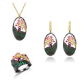 Abiding Natural Rhodolite Garnet Fine Jewelry Set Women New Design 925 Sterling Silver Costume Jewelry Sets
