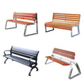Long Outdoor Garden Row Bench with Durable Water Resistant Stainless Steel Frame for Patio Gym or School Use